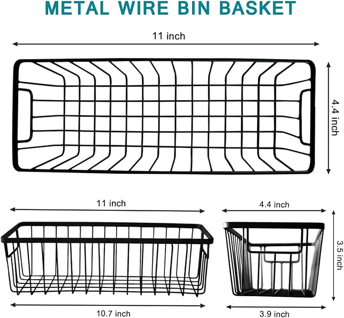 SheeChung Wall Hanging Baskets, Small Wire Basket - Image 2