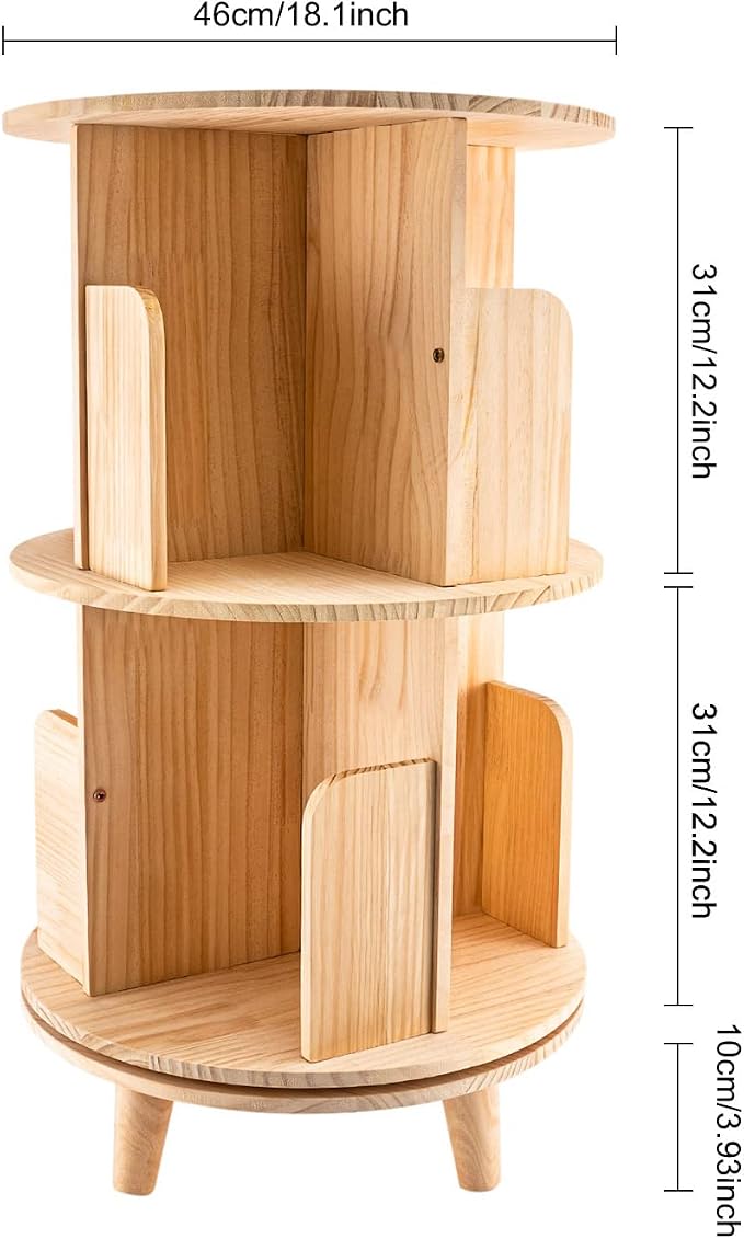 2 Tier Rotating Bookshelf - Image 3