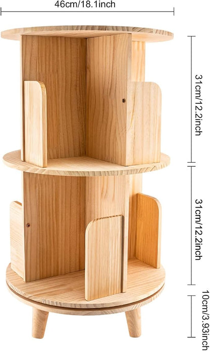 2 Tier Rotating Bookshelf - Image 3