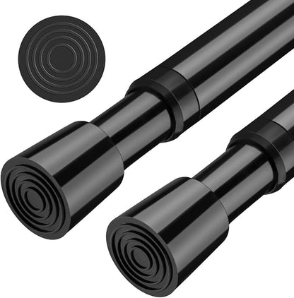 AIZESI 2pcs Adjustable Curtain Rod No Drilling Black Spring Tension Rod - Image 7