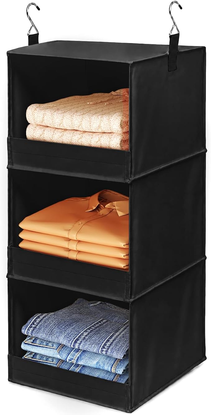 Lifewit 3 Tier Hanging Closet Organizer and Storage, Foldable Hanging Closet by Lifewit