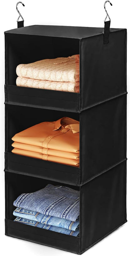Lifewit 3 Tier Hanging Closet Organizer and Storage, Foldable Hanging Closet by Lifewit