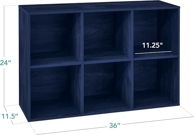 Best Choice Products Kids Bookcase 6-Cube Storage Organizer, 11in Shelf Opening - Image 2