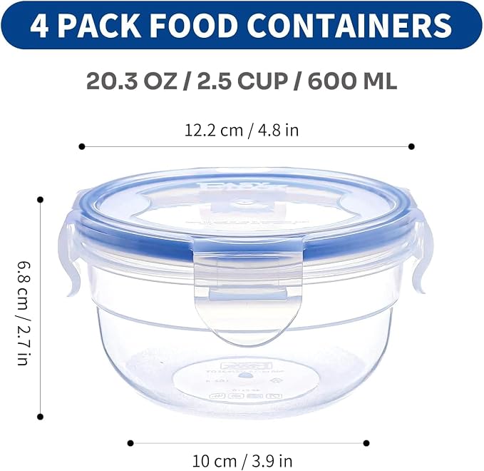 KIGI 4 PACK 20oz Plastic Round Bowls - Image 4