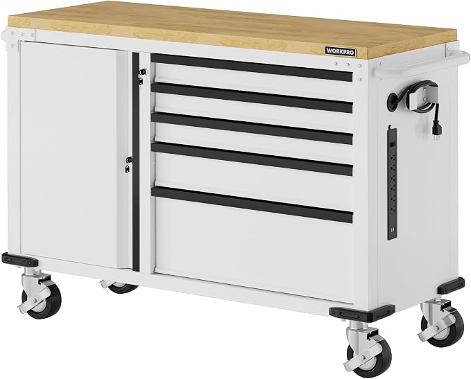 WORKPRO 52" x 20" 5-Drawer & 1-Door Rolling Tool Chest, Heavy Duty Tool Chest by WORKPRO