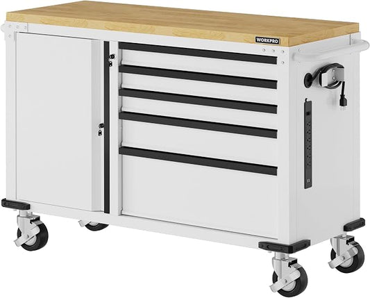 WORKPRO 52" x 20" 5-Drawer & 1-Door Rolling Tool Chest, Heavy Duty Tool Chest by WORKPRO