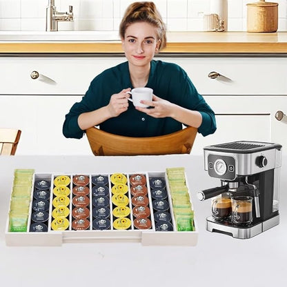 K Cup Holder, Bamboo Coffee Pod Holder Drawer Organizer, Expandable Coffee Pod - Image 8