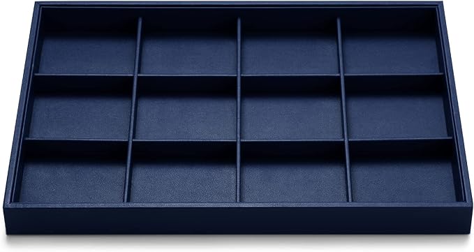 Oirlv Stackable Premium Leather Jewelry Trays 12 Grid Jewelry Drawer Organizer by Oirlv