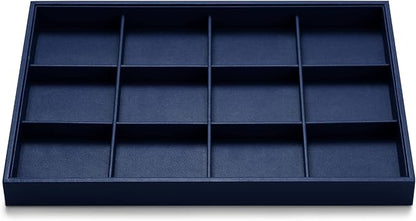 Oirlv Stackable Premium Leather Jewelry Trays 12 Grid Jewelry Drawer Organizer by Oirlv