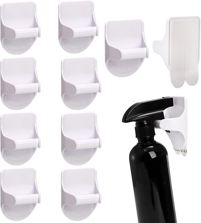 TOPZEA 10 Pack Spray Bottle Holder Hangers Wall Mount, Adhesive Spray Bottle by TOPZEA
