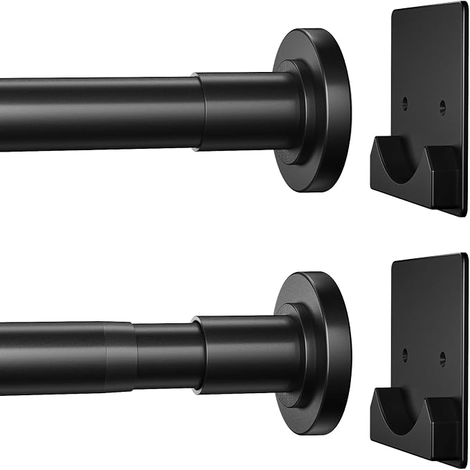 CorkLatta Matte Black Shower Curtain Rod, 1 Inch Diameter Stainless Steel by CorkLatta