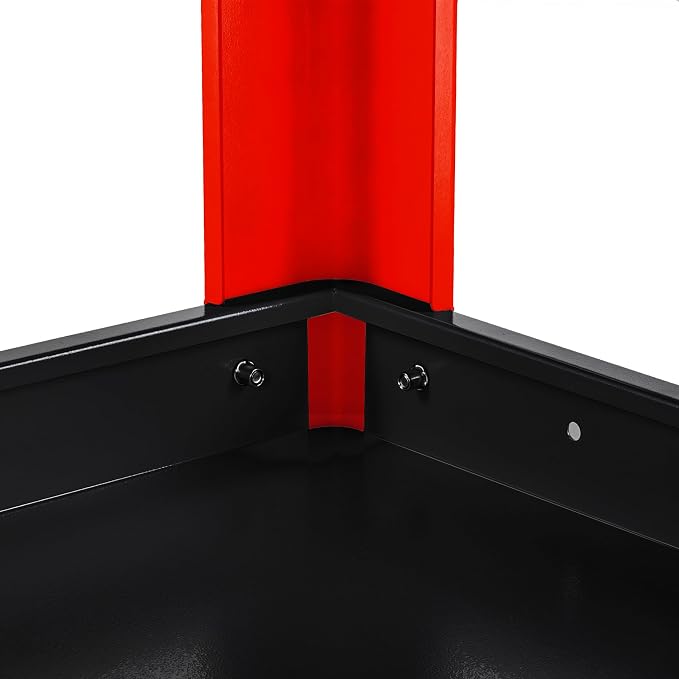 3-Tier Rolling Tool Cart with Pegboard, Heavy Duty Mechanic Utility Cart - Image 9
