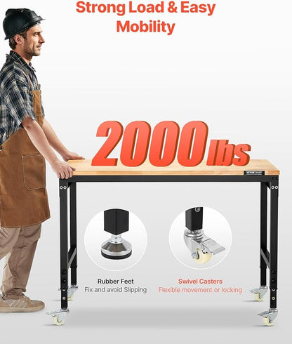 VEVOR Adjustable Workbench, 48-Inch Work Bench - Image 2