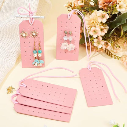 6Pcs Rectangle Pierced Stud Display Cards 32 Holes Portable PU Leather Earring - Image 4