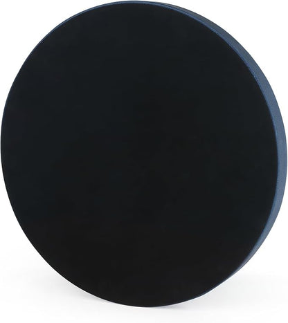 HofferRuffer Large Round Serving Tray 24'', Elegant Faux Leather Circle Ottoman - Image 8