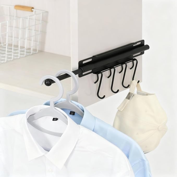 12" Valet Rod for Closet Pull Out, Retractable Slide Out Closet Valet Rod for by JUPITERWARRIOR