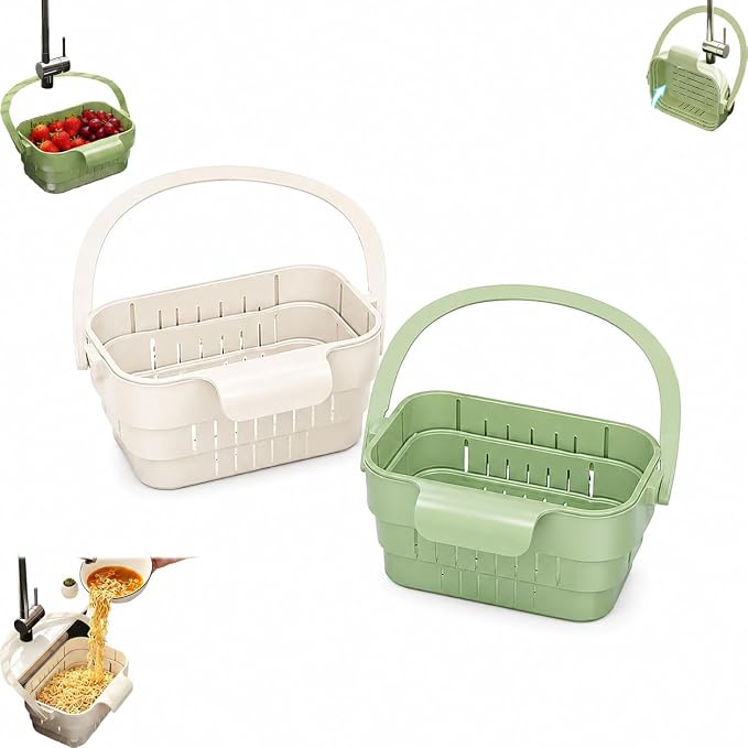 2026 Upgraded Foldable Kitchen Sink Strainer, Stretchable Kitchen Colander by BBASILIYSD