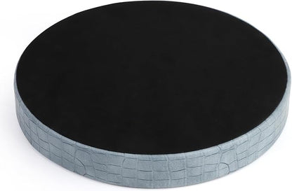 HofferRuffer Faux Leather Round Serving Tray, Vegan Croco Leather Decorative - Image 8