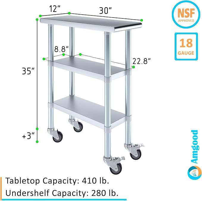 AmGood Stainless Steel Work Table - Image 3