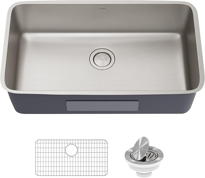 KRAUS Dex 33-inch Undermount 16 Gauge Stainless Steel Single Bowl Kitchen Sink - Image 12