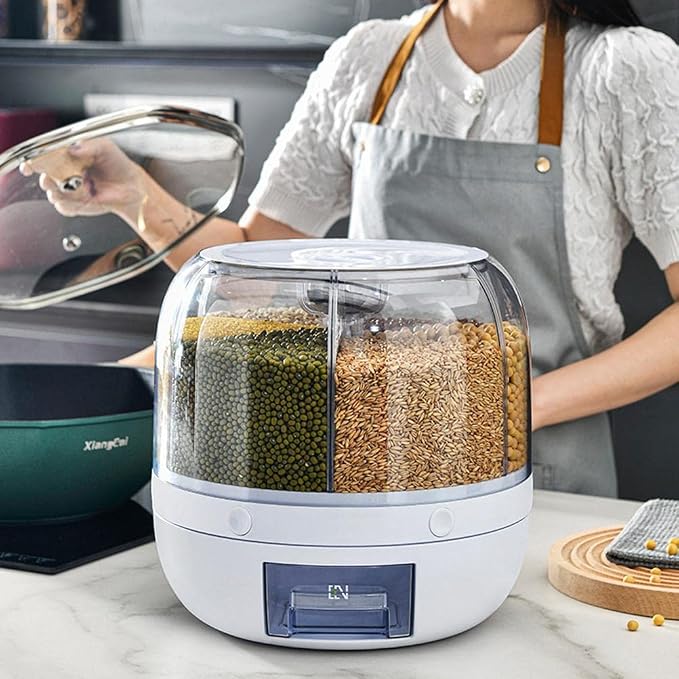 Dry Grain & Rice Storage Container - 12L Separate Rice Bucket Cereal Dispenser - Image 4