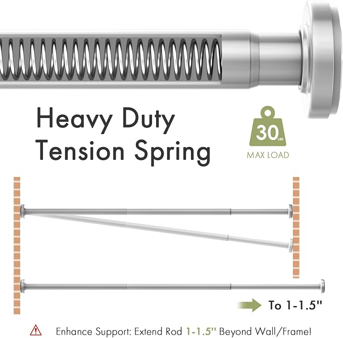 AmazerBath Spring Tension Shower Curtain Rod, 31-75 Inches Heavy Duty Tension - Image 5