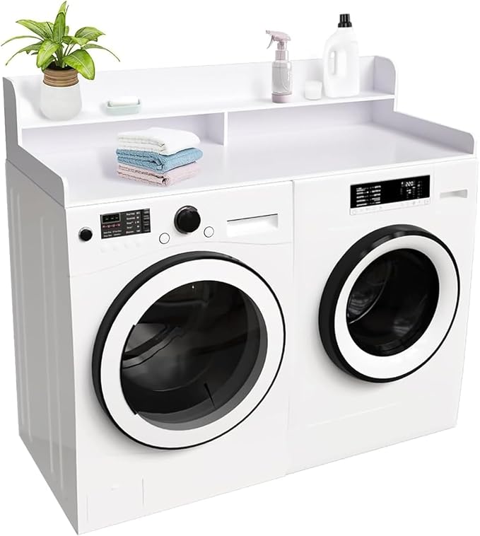 2-Tier Washer and Dryer Countertop Shelf, Laundry Room Storage & Organization by OXBZKMY
