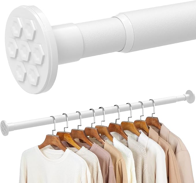 No Drilling Closet Rod, 27.5-94 Inches Hanging Closet Rod by SimpleSolutionsforCozyHome