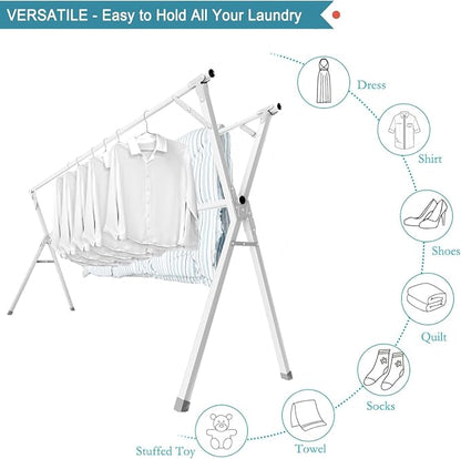 JAUREE 95 Inches Clothes Drying Rack, Drying Rack Clothing Folding Indoor - Image 2