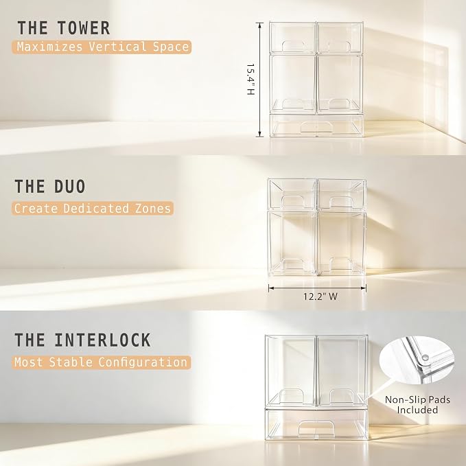 Baby Bottle Organizer, Large Capacity Stackable Acrylic Storage - Image 4