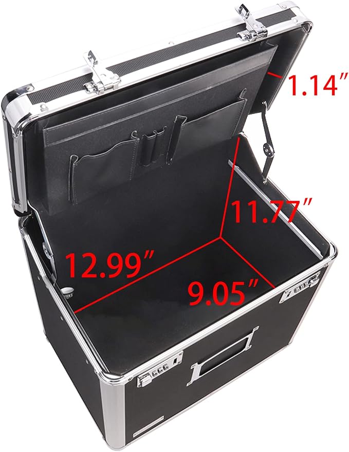 Vaultz Locking Mobile Business Case, Letter Size, 11 x 14.75 x 13.75 Inches - Image 3