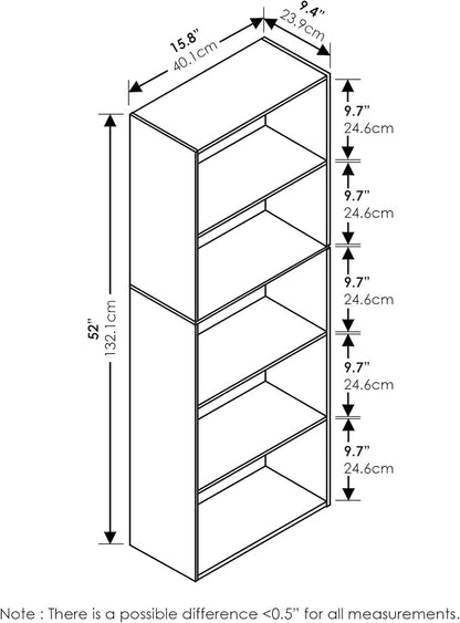 Furinno LUDER Book Shelf, 5-Cube Bookshelf, Bookcase - Image 7