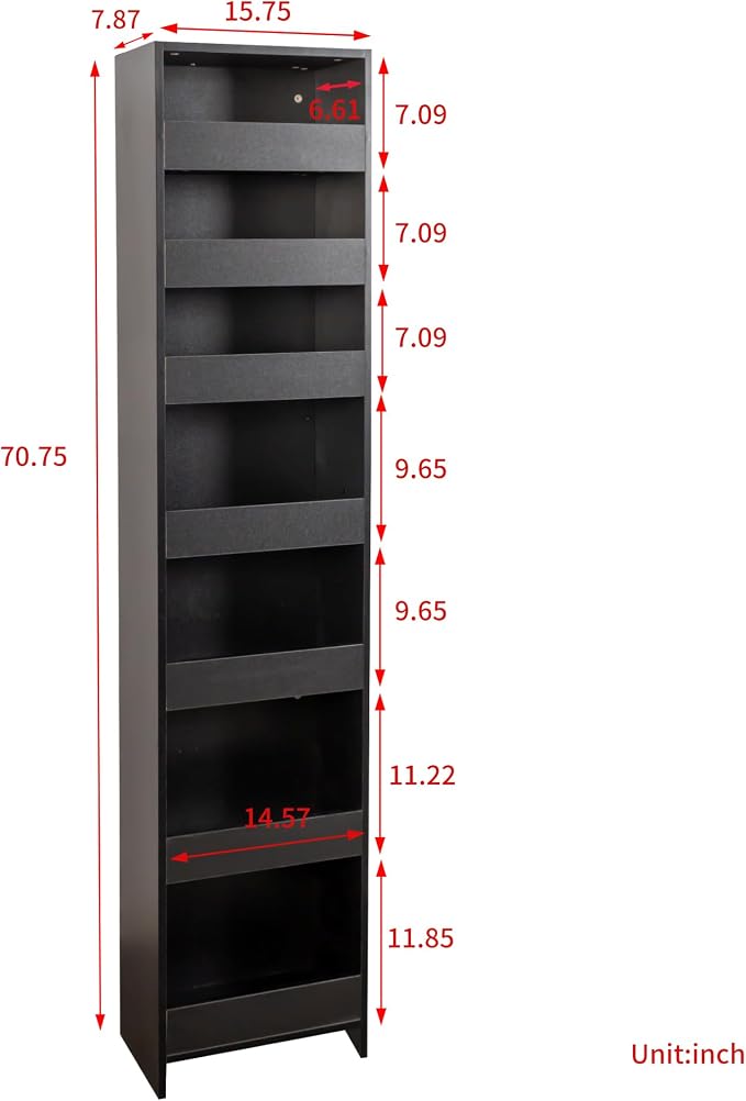 Slim Rolling Storage Cart, 7-Tier Pull-Out Spice Rack - Image 2