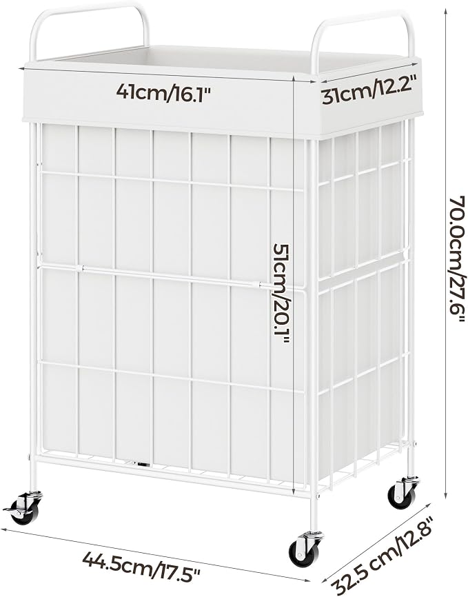 Laundry Hamper with Wheels, 90L Laundry Basket with Handle, Laundry Sorter with - Image 7