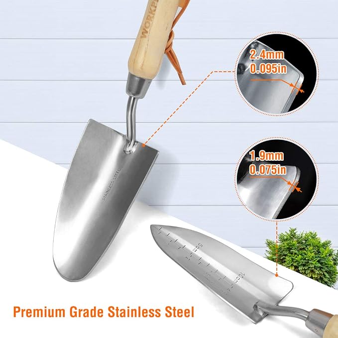 WORKPRO Garden Tools Set, 8 Piece, Stainless Steel Heavy Duty Gardening Tools - Image 7
