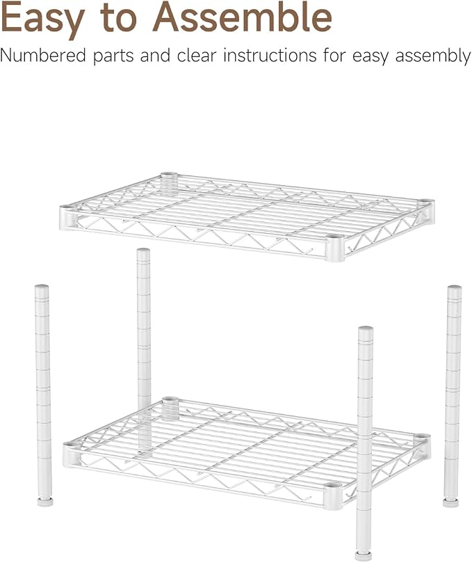 Golpart Small 2 Tier Shelves Storage Wire Shelving Unit Metal Shelf Gasket | 2 - Image 9