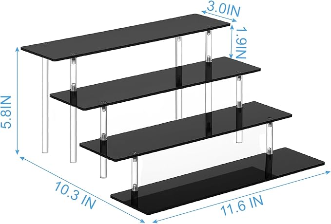 4 Tier Perfume Organizer Stand, Acrylic Risers Display Stands, Display Risers - Image 6