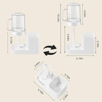 Toothbrush Holder with Cup/Cover Contains 2 Slots, Bathroom Counter Organizer - Image 4