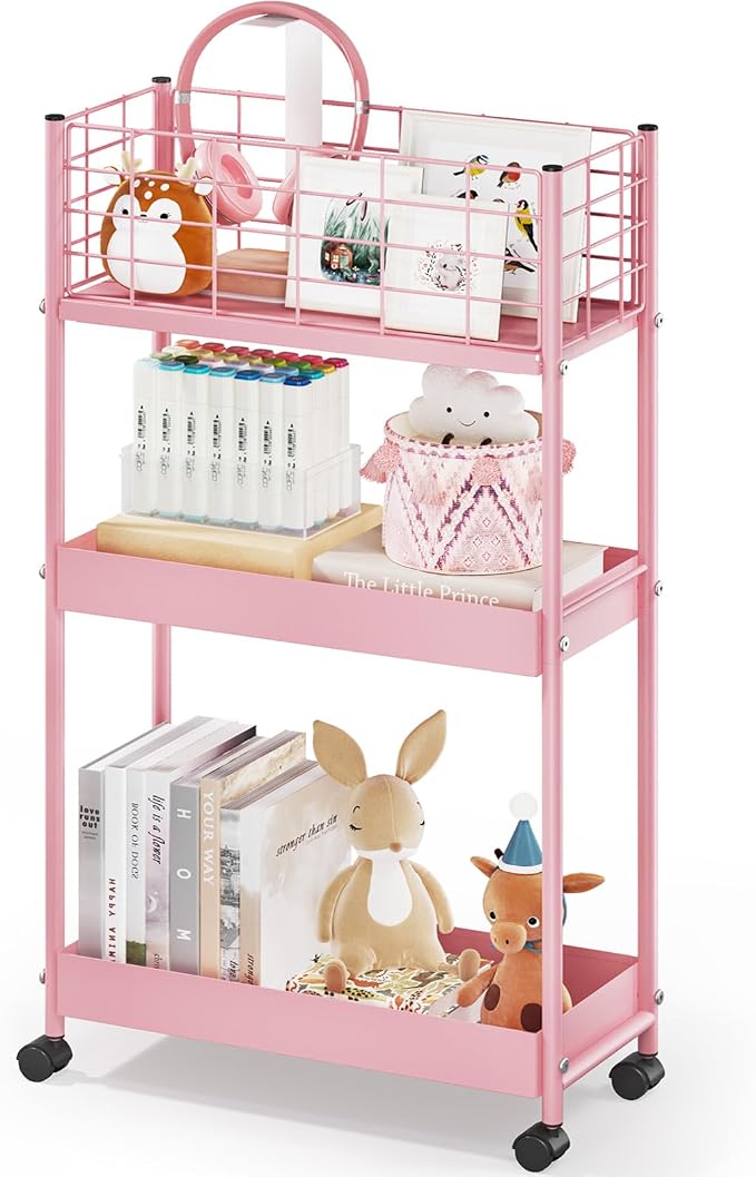 KINGRACK Slim Rolling Storage Cart 3 Tier by KINGRACK