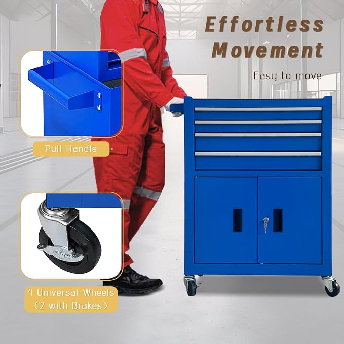 13-Drawer Double Doors Handle Rolling Tool Chest, 2 in 1 Detachable Rolling - Image 5