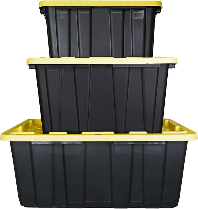 40 Gallon Tote 2 Pack, Heavy Duty Stackable Plastic Storage Bins - Image 4