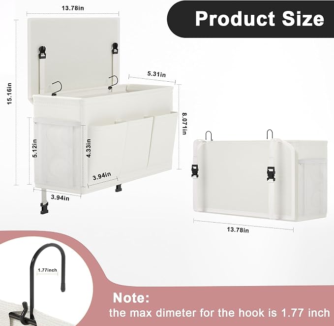 Dual-purpose Bedside Caddy Bedside Organizer, Bed Caddy - Image 2