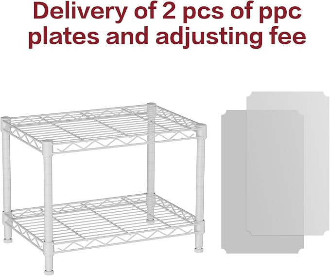 SINGAYE Small Wire 2 Shelves Pantry Metal Shelf Floor Organizer Under Desk | - Image 4