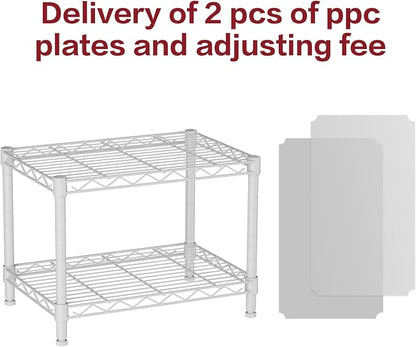 SINGAYE Small Wire 2 Shelves Pantry Metal Shelf Floor Organizer Under Desk | - Image 4