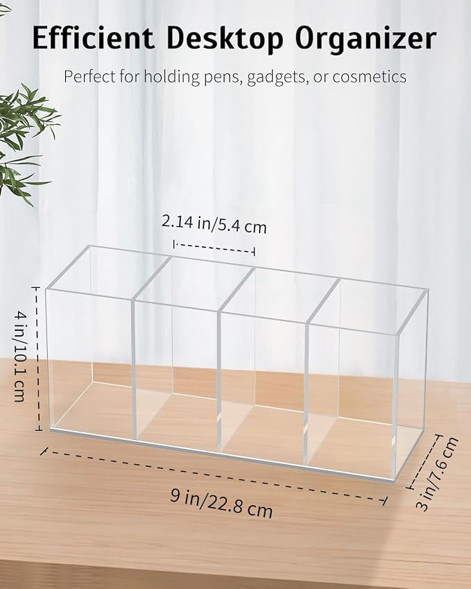 Uniclife Clear Acrylic Pen Holder - Image 2