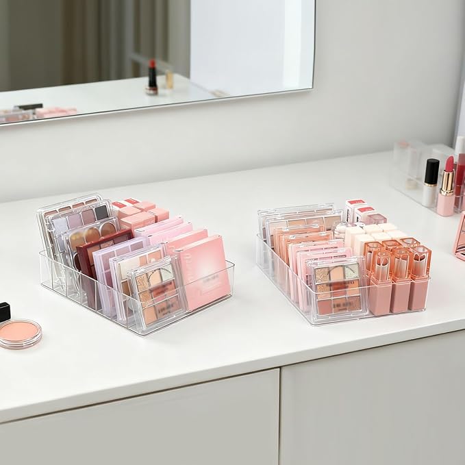 2 Pack Makeup Organizer for Eyeshadow Palette and Lipstick Organizer, 7 Section - Image 8