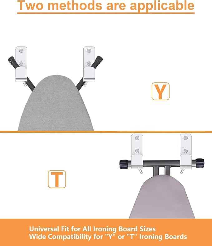 2PCS Ironing Board Wall Hook Modern Wall Mount Ironing Board Hanger - Image 2