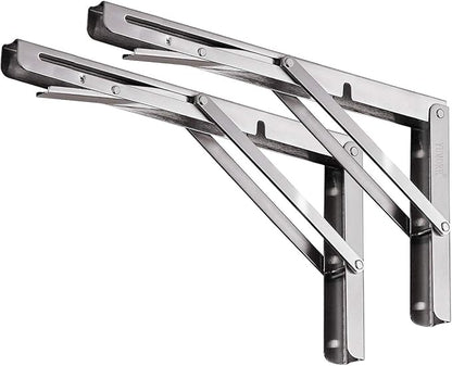 YUMORE Folding Shelf Bracket 18", Heavy Duty Stainless Steel Collapsible by YUMORE