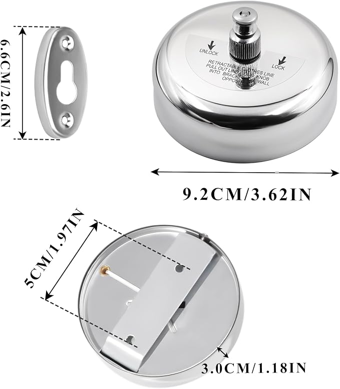 Retractable Clothesline, Stainless Steel Clothing Line Dryer Wall Mounted - Image 4