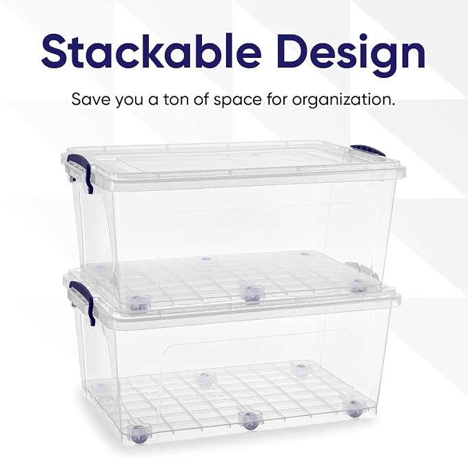 Superio Storage Bins with Lids- Clear Boxes - Image 3
